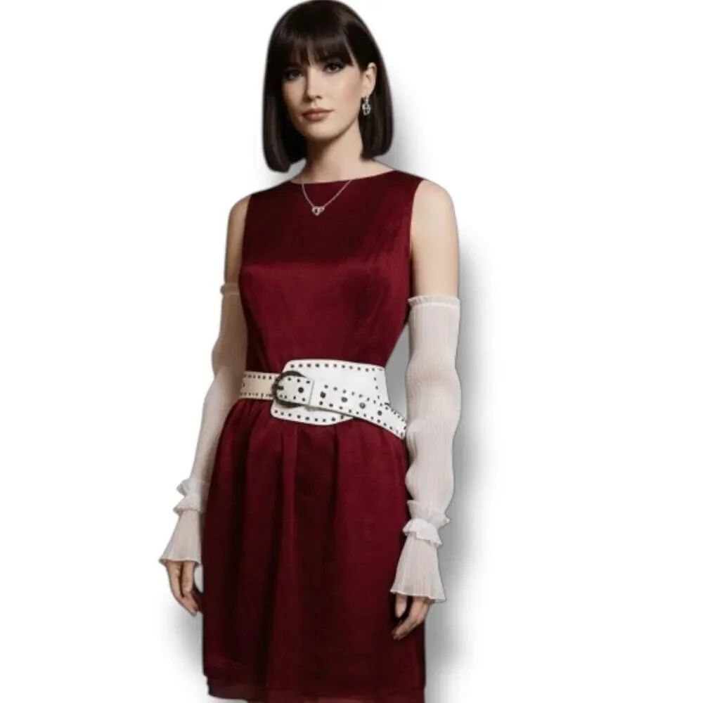 White Sheer Mesh Ruffle Arm Covers Long Fake Sleeves OS- NWT